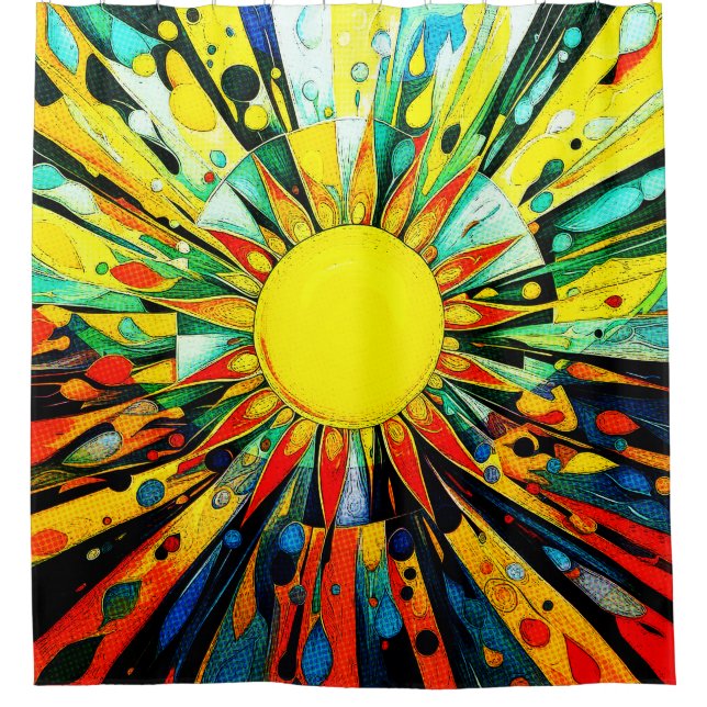 Sun In Abstract 910 Shower Curtain (Front)