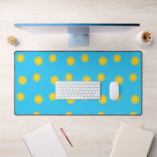Sun in clear blue sky pattern desk mat