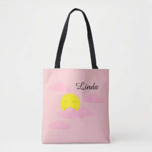 Sun in Hazy Sky: Light Pink Tote Bag