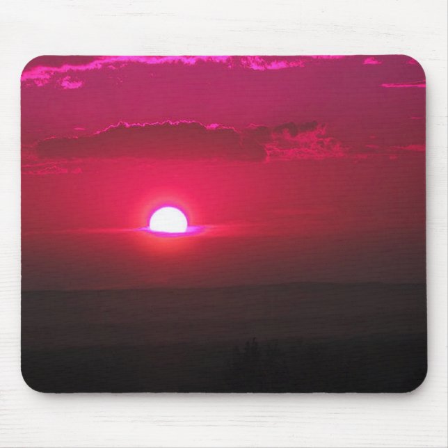 Sun in the clouds (pink) mouse pad (Front)