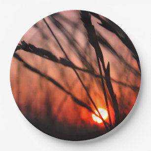 Sun in the grass Custom Paper Plates 9 in