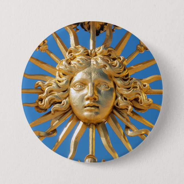 Sun King on Golden gate of Versailles castle 7.5 Cm Round Badge (Front)