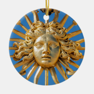 Sun King on Golden gate of Versailles castle Ceramic Ornament
