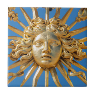 Sun King on Golden gate of Versailles castle Ceramic Tile