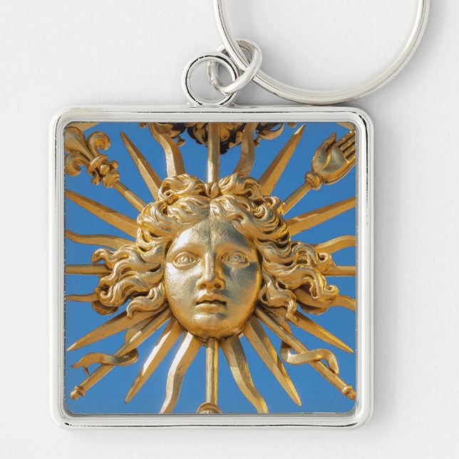 Sun King on Golden gate of Versailles castle Key Ring (Front)