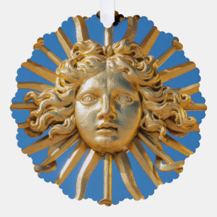 Sun King on Golden gate of Versailles castle Tree Decoration Card