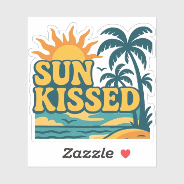 Sun Kissed Aesthetic Sticker – Retro Summer Vibes (Sheet)