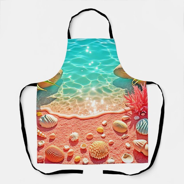 Sun-kissed Beach Shells Design Apron (Front)