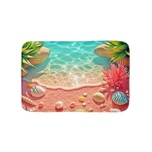 Sun-kissed Beach Shells Design Bath Mat