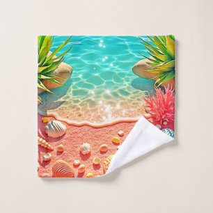 Sun-kissed Beach Shells Design Bath Towel Set