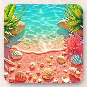 Sun-kissed Beach Shells Design Coaster