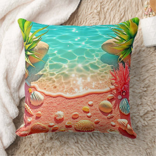 Sun-kissed Beach Shells Design Cushion