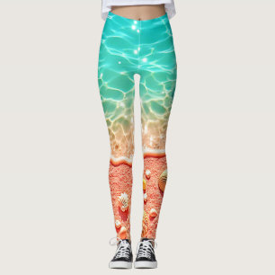 Sun-kissed Beach Shells Design Leggings