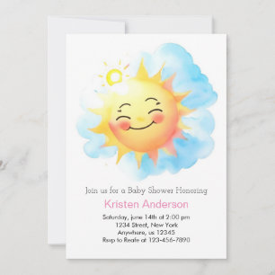 Sun-Kissed Blessings Sunshine Girl Baby Shower Invitation