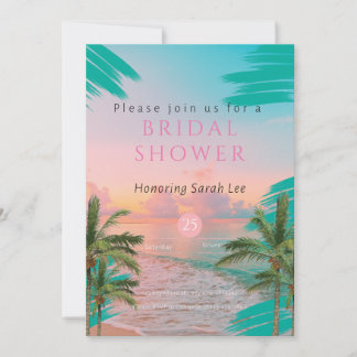 Sun-Kissed Bliss: A Tropical Bridal Shower Invitation
