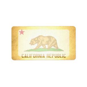 Sun kissed California Flag Label