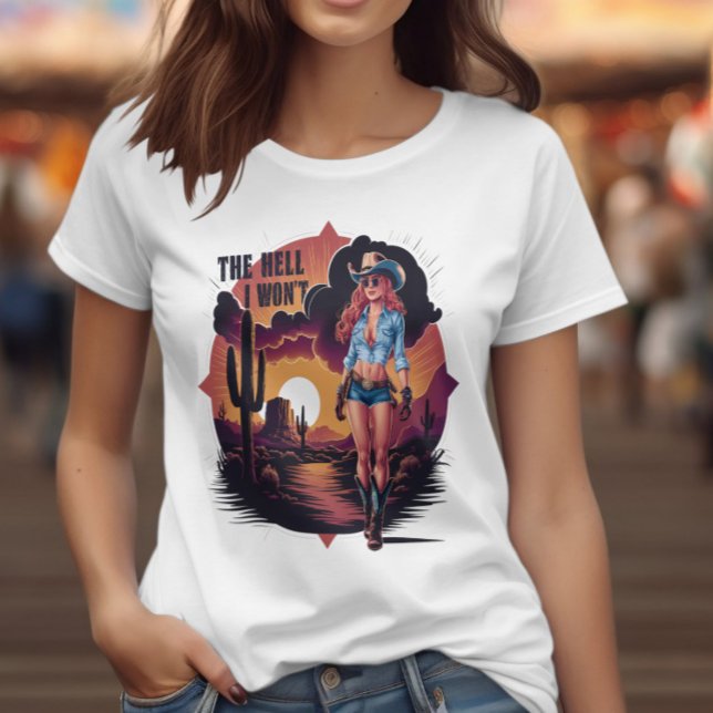 Sun-kissed Cowgirl: A Portrait of Boldness T-Shirt (Creator Uploaded)