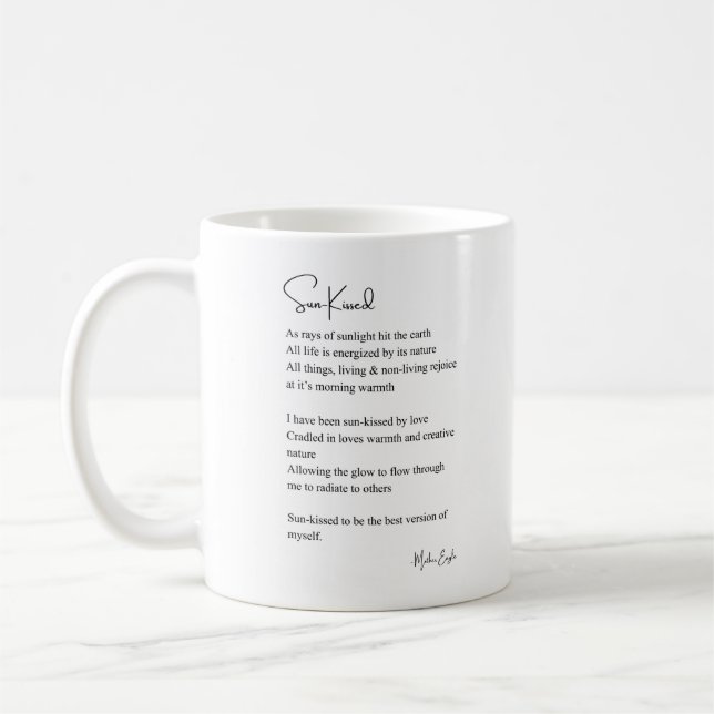 Sun-kissed encouragement poem coffee tea mug (Left)