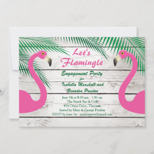 Sun Kissed Flamingo Engagement Party Invitation