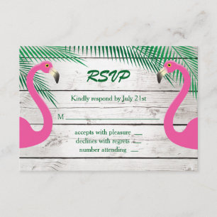 Sun Kissed Flamingo Wedding RSVP Card