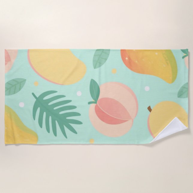 Sun-Kissed Fruits – Tropical Calm  Beach Towel (Front)