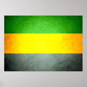 Sun kissed Gabon Flag Poster
