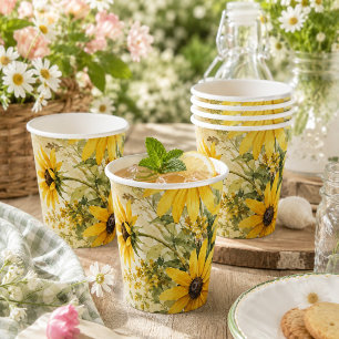 Sun-Kissed Garden Sunflowers Paper Cups
