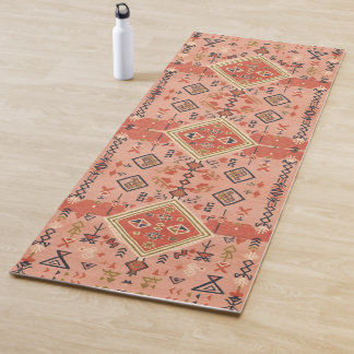 Sun-Kissed Hand-Drawn Moroccan Tribal Art Yoga Mat
