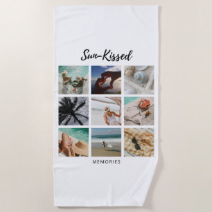 Sun-Kissed Memories Photo Collage Beach Towel