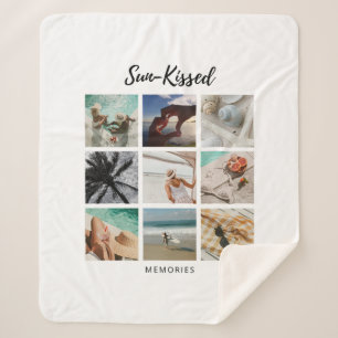 Sun-Kissed Memories Photo Collage Sherpa Blanket