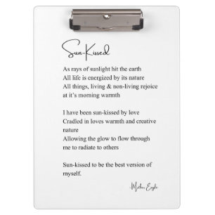 Sun-kissed nature self love encouragement poem clipboard
