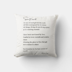 Sun-kissed nature self love encouragement poem  cushion