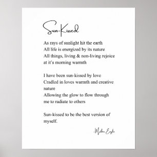 Sun-kissed nature self love encouragement poem  poster