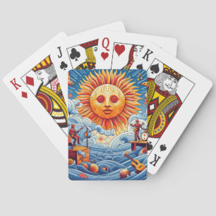 Sun-Kissed Ocean Jam: Vibrant Music Festival Art Playing Cards