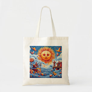 Sun-Kissed Ocean Jam: Vibrant Music Festival Art Tote Bag