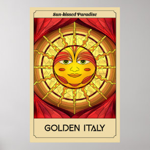 Sun-kissed Paradise Golden Italy Poster