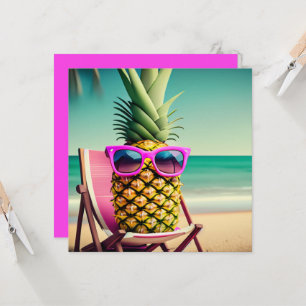 Sun Kissed Pineapple Blank Greeting Card