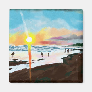 Sun-kissed Shores: Evening Harmony Magnet