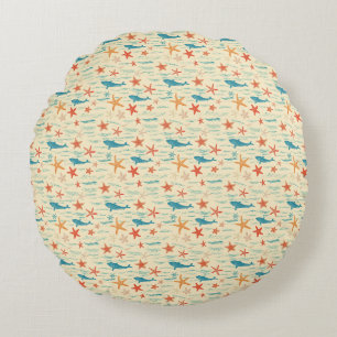 Sun-kissed Skin, Ocean Waves, Tropical Vibes Round Cushion