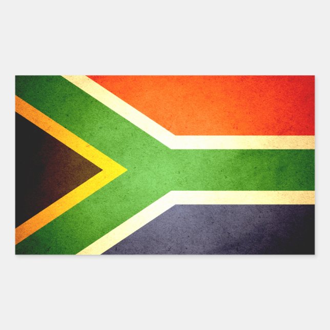 Sun kissed South Africa Flag Rectangular Sticker (Front)