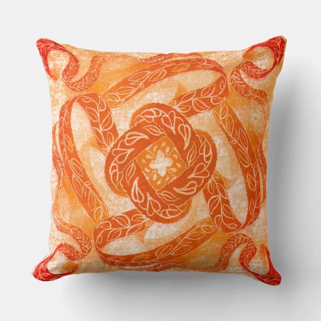 Sun-Kissed Swirl Knot Pattern Cushion (Front)