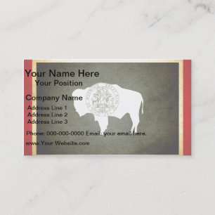 Sun kissed Wyoming Flag Business Card