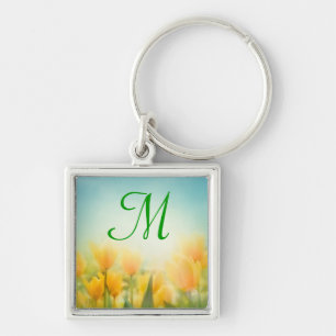 Sun Kissed Yellow Tulips Key Chain