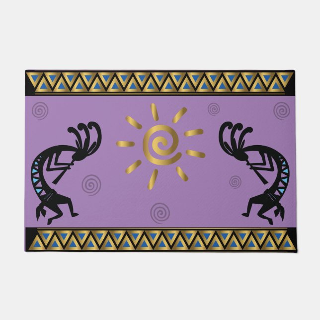 Sun Kokopelli Southwestern Doormat (Front)
