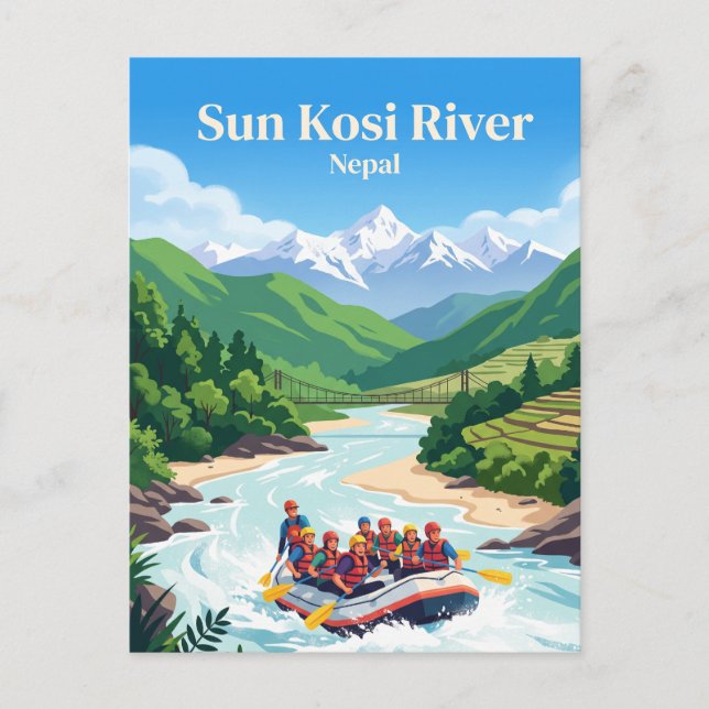 Sun Kosi River Nepal Postcard (Front)