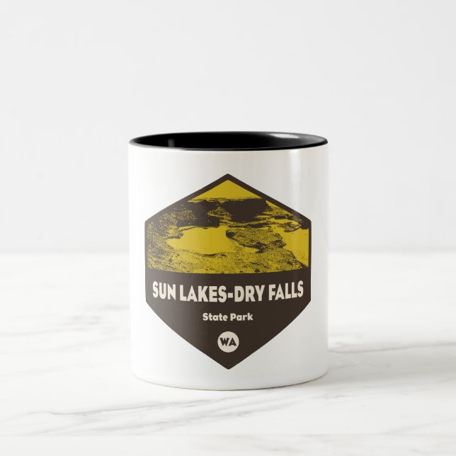 Sun Lakes-Dry Falls State Park Washington Two-Tone Coffee Mug (Center)