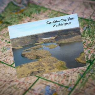 Sun Lakes-Dry Falls, Washington Travel Photo Postcard