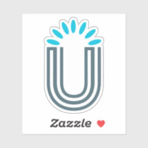 Sun Leaf Classic Letter U Monogram 