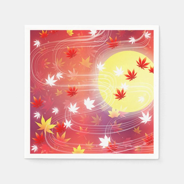 Sun & Leaves Paper Napkin (Front)
