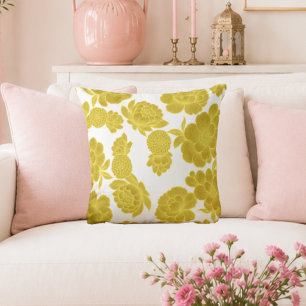 Sun Light 💛 Elegant Yellow Floral Cushion